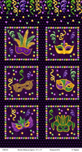 Load image into Gallery viewer, Mardi Gras by Henry Glass, 6 10" x 10" Block Panel 1086-95, Little Turtle Cottage