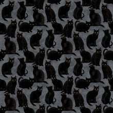 Load image into Gallery viewer, Northcott Hallow's Eve All Over Black Cats, Little Turtle Cottage