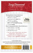 Load image into Gallery viewer, Easy Diamond Table Runner Pattern SF50012