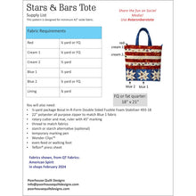 Load image into Gallery viewer, Stars & Stripes Tote Pattern PQD-258, Little Turtle Cottage