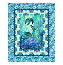 Load image into Gallery viewer, Turtle Shuffle Pattern-Coral Reef by Northcott, Little Turtle Cottage