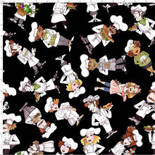 Load image into Gallery viewer, Happy Chefs, Tossed Chefs Black by Loralie Designs® 692-621, by the yard
