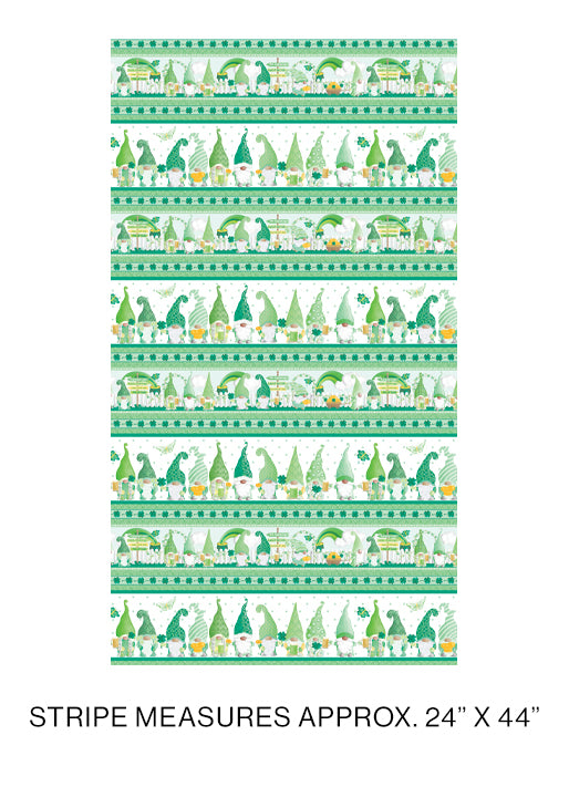 Lucky Gnomes by Kanvas Studio for Benartex Lucky Gnome Stripe 12661-90 - Little Turtle Cottage