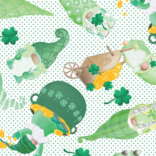 Load image into Gallery viewer, Lucky Gnomes by Kanvas Studio for Benartex Tossed Lucky Gnomes White 12664-09 - Little Turtle Cottage