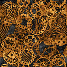 Load image into Gallery viewer, Alternative Age by Blank Quilting, Gears 2318-99, by the yard