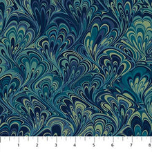 Load image into Gallery viewer, Northcott The Art of Marbling Marble 2 Blue Lagoon 23401-68, by the yard