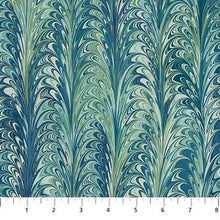 Load image into Gallery viewer, Northcott The Art of Marbling Marble 3 Blue Lagoon 23402-68, by the yard