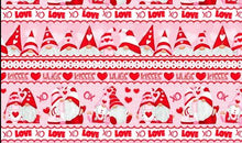 Load image into Gallery viewer, Gnomie Love by Henry Glass Novelty Stripe Gnomes 9789-28, by the yard
