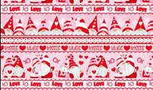 Load image into Gallery viewer, Gnomie Love by Henry Glass Novelty Stripe Gnomes 9789-28, by the yard