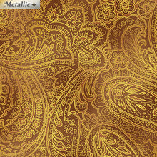 Load image into Gallery viewer, Radiant Paisley by Kanvas Studio for Benartex Saddle/Gold 9747M 78 - Little Turtle Cottage