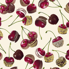Load image into Gallery viewer, Chocolicious by Kanvas Studio for Benartex, Chocolate Cherries Cream 9850-07 - Little Turtle Cottage
