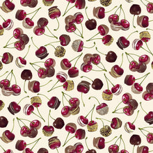 Load image into Gallery viewer, Chocolicious by Kanvas Studio for Benartex, Chocolate Cherries Cream 9850-07, by the yard