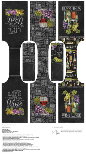 Life Happens Wine Helps by Northcott Wine Tote DP24560-99 - Little Turtle Cottage