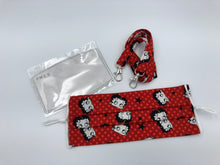 Load image into Gallery viewer, Face Mask 4 layer Pleated - adjustable, with Filter Pocket &amp; Nose Wire, Lanyard, Betty Boop - Little Turtle Cottage
