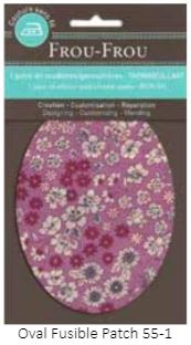 Frou Frou Oval Fusible Elbow-Knee Patch Iron-On Floral 55-1