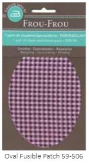 Frou Frou Oval Fusible Elbow-Knee Patch Iron-On Checks 59-506