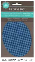 Load image into Gallery viewer, Frou Frou Oval Fusible Elbow-Knee Patch Iron-On Checks 59-510