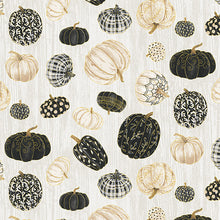 Load image into Gallery viewer, Fall Potpourri by Henry Glass Metallic Tossed Pumpkins Gray 232M-39 - Little Turtle Cottage