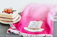 Load image into Gallery viewer, Kimberbell Fill In The Blank "Life is Short" Ombre Tea Towels, Little Turtle Cottage