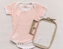 Load image into Gallery viewer, Kimberbell Baby Bodysuit set of 2, Grey or Peach, Ready for Applique or Embroidery of your design