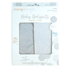 Load image into Gallery viewer, Kimberbell Baby Bodysuit set of 2, Grey or Peach, Ready for Applique or Embroidery of your design