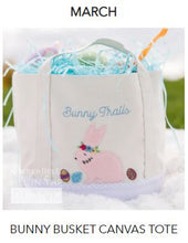 Load image into Gallery viewer, Kimberbell Fill In The Blank Canvas Tote Blank + FREE embroidery Design - March "Bunny Busket"