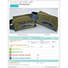 Load image into Gallery viewer, Kimberbell Fill In The Blank "Man Bag" Felt Zipper Pouch Blank + Free embroidery Design, May