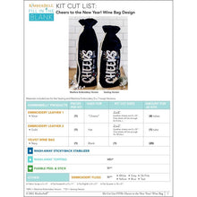 Load image into Gallery viewer, Little Turtle Cottage - Kimberbell Fill In The Blank Velvet Wine Bags Set of 2 Navy “Cheers to the New Year!” Ltd Edition