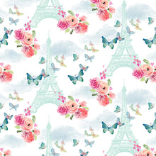 Load image into Gallery viewer, Love is in the Air Eiffel Tower w/flowers & butterflies - Little Turtle Cottage