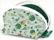 Load image into Gallery viewer, Lucky Gnomes by Kanvas Studio for Benartex Mini Clovers White 12662-09, by the yard