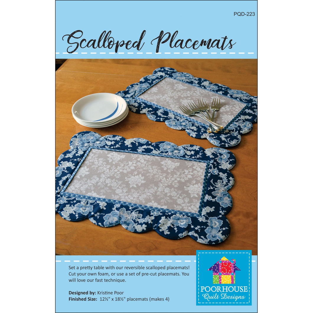 Scalloped Placemats Pattern by Poor House Quilt Designs