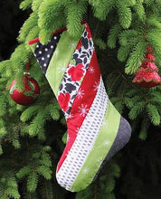 Load image into Gallery viewer, Quilt As You Go Holiday Stocking Striped JT-1470