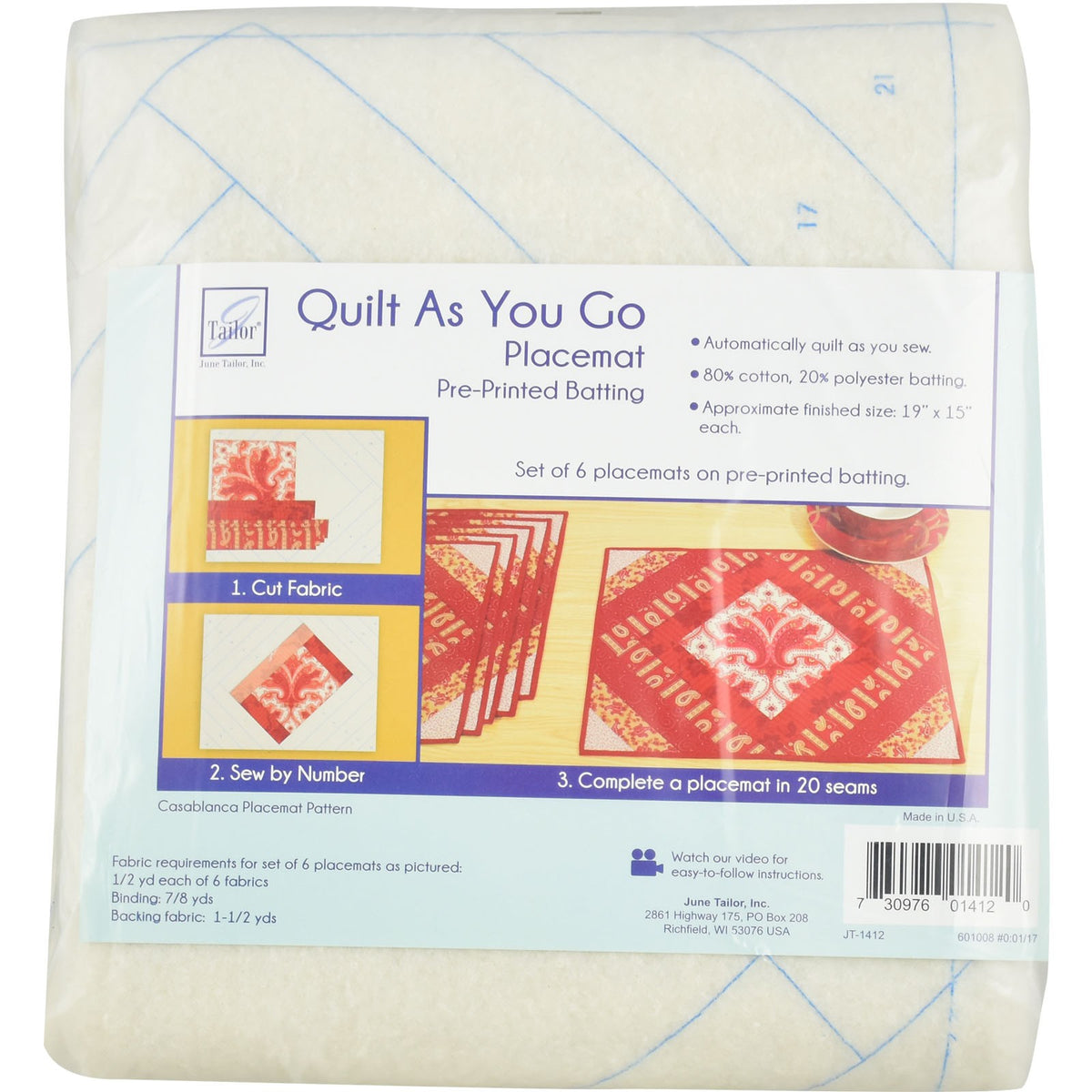 June Tailor Quilt As You Go Batting Table Runner Morning Blend