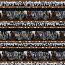 Load image into Gallery viewer, Midnight Magic by Studio E Witch Legs Border Stripe 6404-93, by the yard