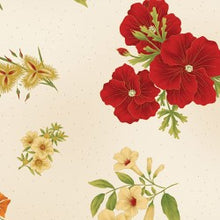 Load image into Gallery viewer, Under the Australian Sun Metallic - Summer Collection, Cream w/Red Flowers Little Turtle Cottage