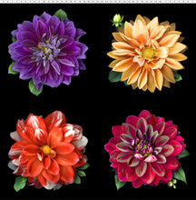 Load image into Gallery viewer, Tina's Garden Digital 44" x 44" Dahlia Panel Y3674-55 - Little Turtle Cottage