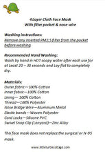 Load image into Gallery viewer, Face Mask 4 layer Pleated - soft adjustable, with Filter Pocket & Nose Wire, Lanyard, Brown Marble