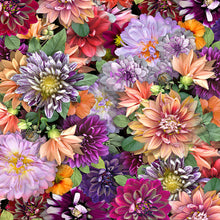 Load image into Gallery viewer, Tina&#39;s Garden Digital Multi Dahlias by Clothworks Y3676-55 CQD01119 - Little Turtle Cottage
