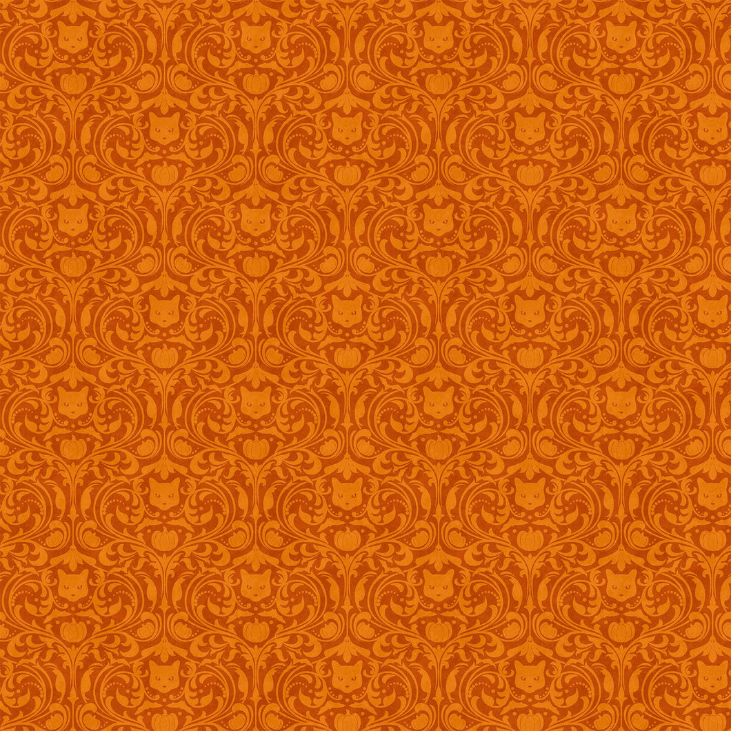 Northcott Hallow's Eve Damask Orange 27091-54, Little Turtle Cottage