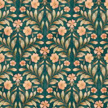 Load image into Gallery viewer, Cotton Tails by QT Fabrics, Set Floral Teal 30083-Q, by the yard
