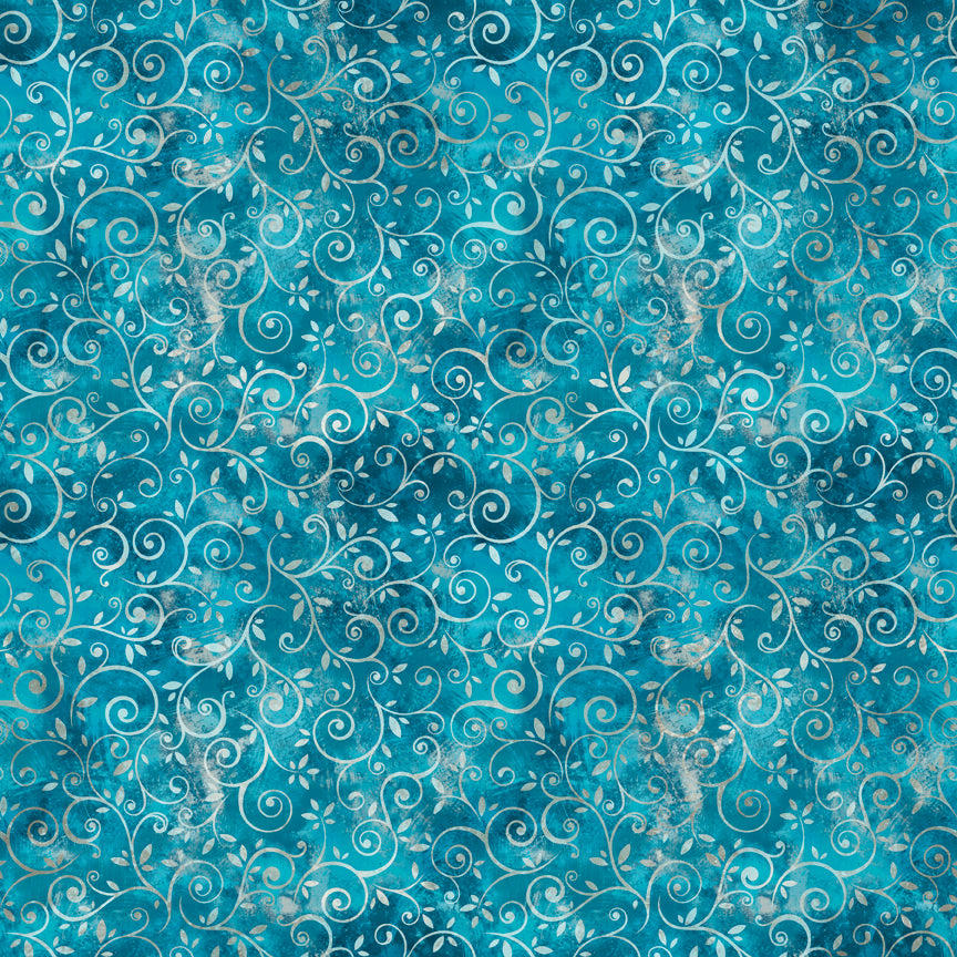 Birdsong by QT Fabrics, Scroll Lagoon 30284 Q by the yard