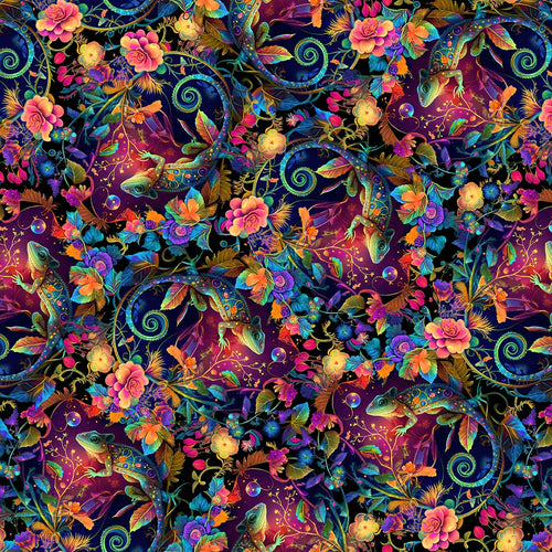 NIGHT GARDEN DIGITAL from Blank Quilting, Geckos 3554-75, Little Turtle Cottage