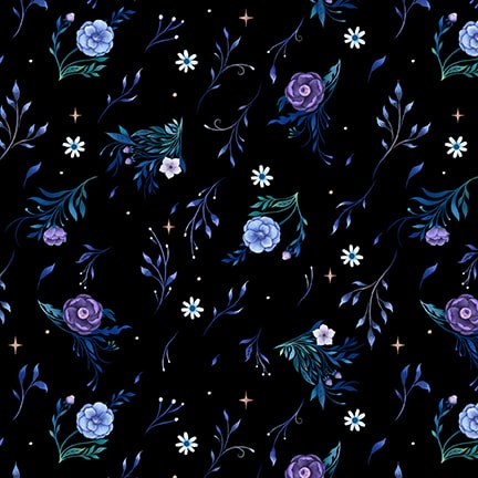 Jardin de Lune Glow from Blank Quilting, Tossed Small Floral 3825G-99, Little Turtle Cottage