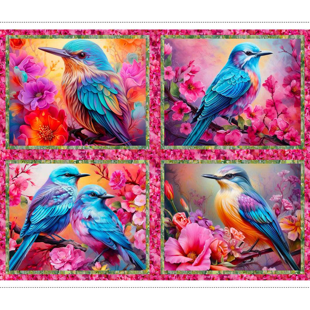 COMING SOON! Pre-Order Now. Spring Into Beauty from 3 Wishes, Bird Panel Digital 24238, by the Panel