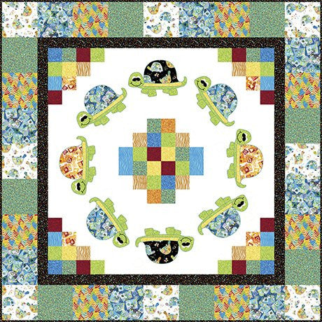 Turtle Time, Totally Turtles Quilt Kit from QT Fabrics KIT-4060A, Little Turtle Cottage
