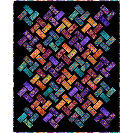 Eclectica Digital Quilt Top Panel from QT Fabrics 4215A, Little Turtle Cottage