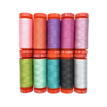 Load image into Gallery viewer, Aurifil Tula Pink ROAR! 10pc 50wt Sm Spools 100% Cotton TP50RC10
