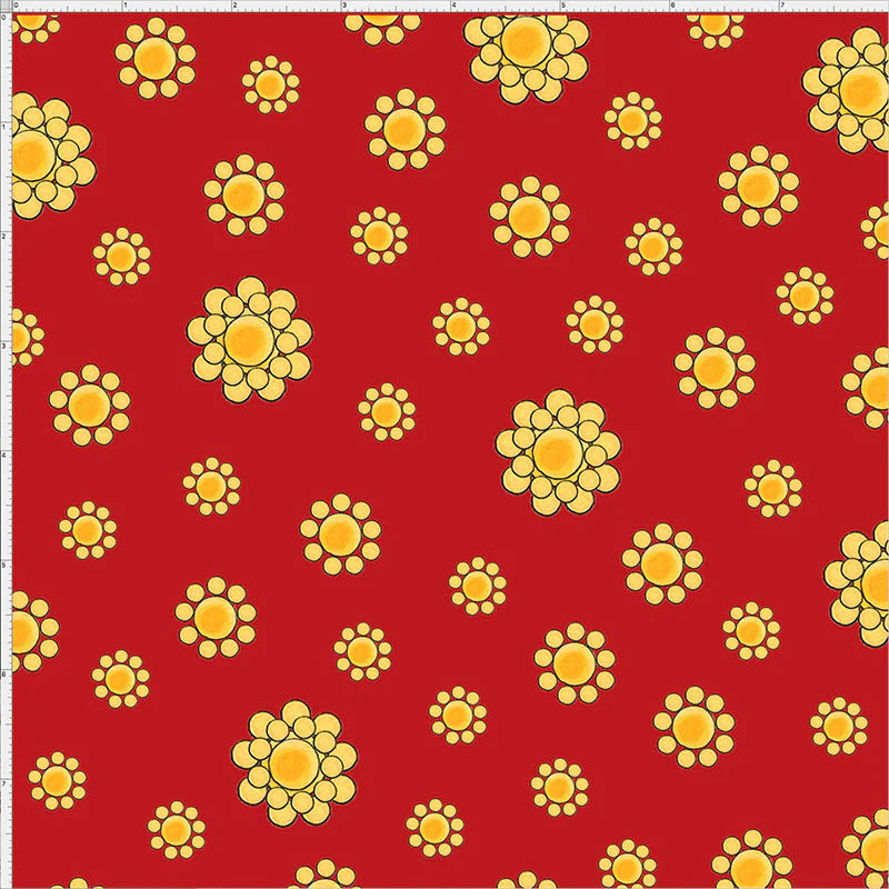 Whoa Girl! Bandana Dots Red/Yellow by Loralie Designs® 692-321, by the yard