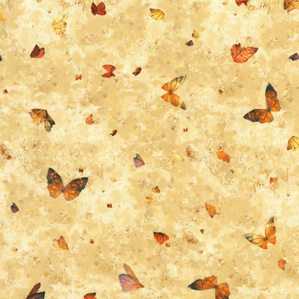 COMING SOON! Pre-Order Now. Robert Kaufman Night Fable, Butterflies Cream ADND2325884, by the yard