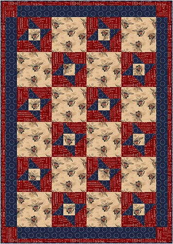 Friendship Star 3 yard Quilt Pattern, Little Turtle Cottage